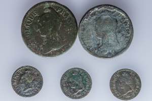 A lot containing 5 copper Modern French ... 