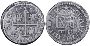 Spain. Felipe IV. 1627 AD, Segovia. 1/2 real ... 