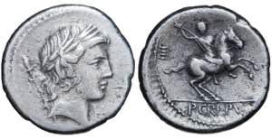Roman Republic. P. Crepusius. Denarius AR 82 ... 