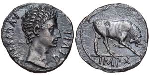 Roman Empire. Augustus. Denarius AR circa ... 