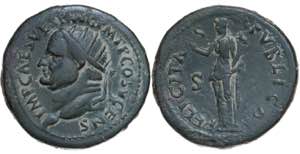 Roman Empire. Vespasian. Dupondius Æ 74 AD, ... 
