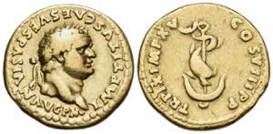 Scarce variety - Roman Empire. Titus. Aureus ... 