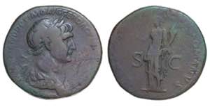 Roman Empire. Trajan. Sesterce Æ 116 AD, ... 