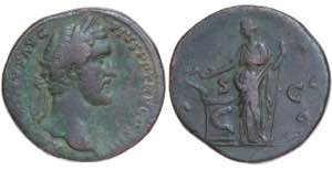 Roman Empire. Antoninus Pius. Sesterce Æ ... 