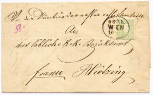 postal history - Österreich, 1858, 12 b, 3 ... 