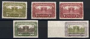 Mint and varieties - Österreich, 1919, ... 