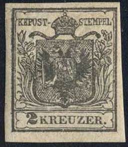 Austria - Austria, 1850, 2, 2 kr, grigio ... 