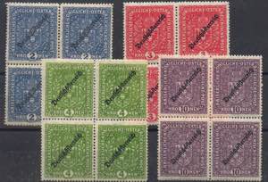 Mint and varieties - Austria, 1919, 243-246, ... 