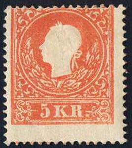 Austria - Austria, 1858, 13 IIb, 5 kr, red, ... 