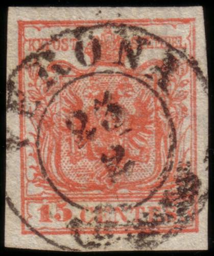 LOMBARDO-VENETO 1852 15c. rosso, ... 