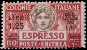 ERITREA 1935
Espressi. 1,25 lire/60c. ... 