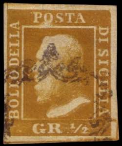 SICILIA 1859
½gr. giallo oliva, I ... 