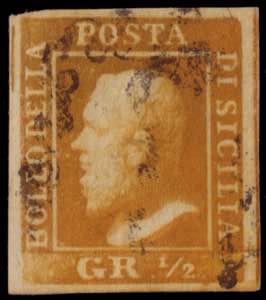 SICILIA 1859
½gr. giallo brunastro, I ... 