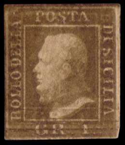 SICILIA 1859
1gr. bruno oliva, II tavola, ... 