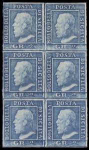 SICILIA 1859
2gr. azzurro, III tavola, carta ... 