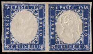 REGNO DITALIA 1863
Varietà. 15c. azzurro, ... 