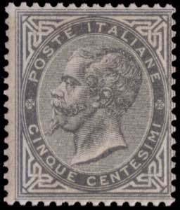 REGNO DITALIA 1863/1865
5c. grigio verde, ... 