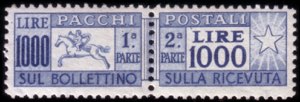 REPUBBLICA 1954
Pacchi postali. 1000 lire ... 