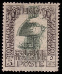 LIBIA 1921
Varietà Pittorica. 5c. nero e ... 