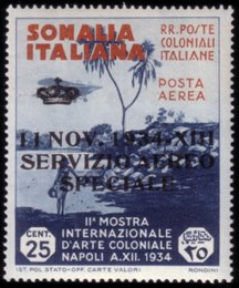 SOMALIA 1934
Posta aerea di servizio. 25c. ... 