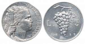 REUPUBBLICA ITALIANA - 5 lire 1946 Italma ... 