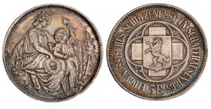 SVIZZERA - 5 Franchi 1865, Festival di tiro ... 