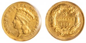 STATI UNITI DAMERICA - 3 dollari 1889 Oro ... 