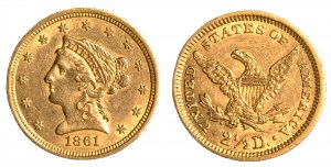 STATI UNITI DAMERICA - 2 dollari e ½ 1861 ... 