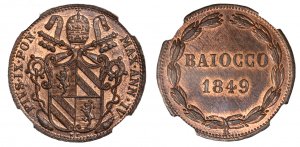 PIO IX (1846-1870) - Baiocco 1849, anno IV ... 