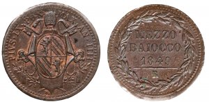 PIO IX  (1846-1870) - Mezzo baiocco 1849, ... 