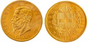 VITTORIO EMANUELE II (1861-1878) - 100 lire ... 