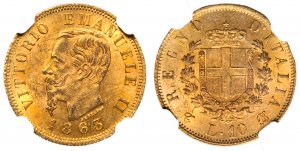 VITTORIO EMANUELE II (1861-1878) - 10 lire ... 