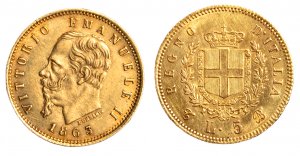 VITTORO EMANUELE II (1861-1878) - 5 lire ... 