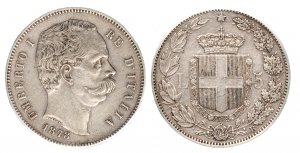 UMBERTO I (1878-1900) - 5 lire 1878 Argento ... 
