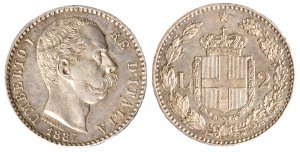 UMBERTO I (1878-1900) - 2 lire 1887 Argento ... 