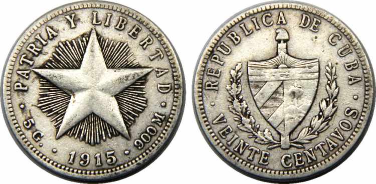 CUBA 1915 First Republic,Type Star ... 