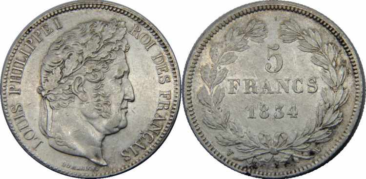 FRANCE 1834 W Louis Philippe ... 