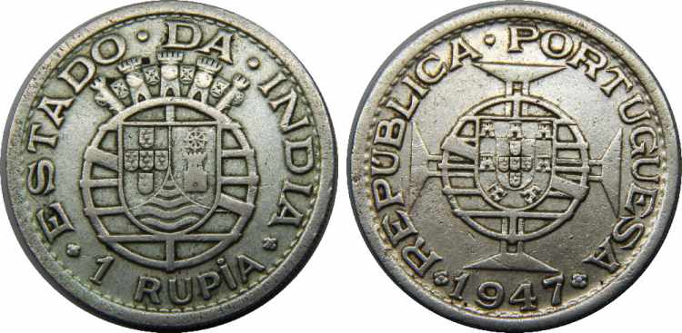 INDIA 1947 Portuguese 1 RUPIA ... 