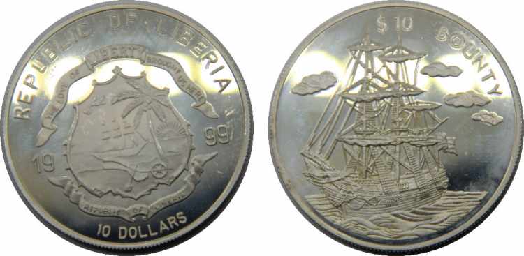 LIBERIA 1999 Republic,Bounty,Proof ... 