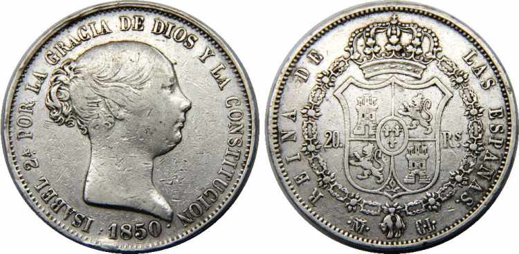 SPAIN 1850 M CL Isabel ... 