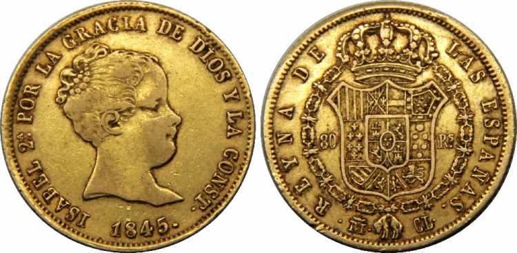 SPAIN 1845 M CL Isabel ... 