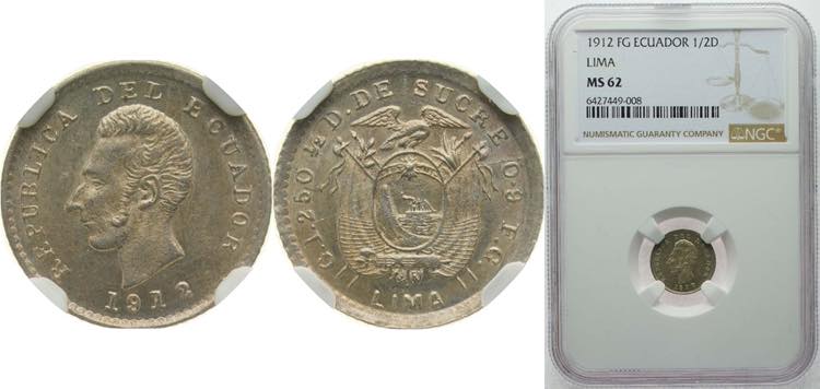 Ecuador Republic 1912 LIMA FG ½ ... 