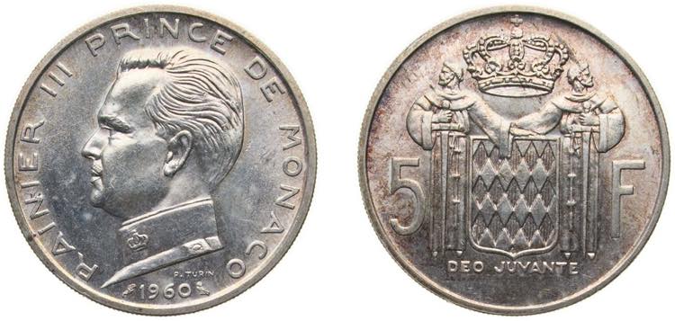 Monaco Principalty 1960 5 Francs - ... 
