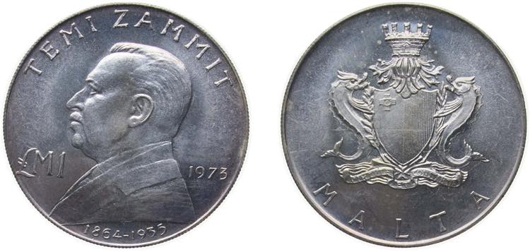 Malta Republic 1973 1 Lira (Sir ... 