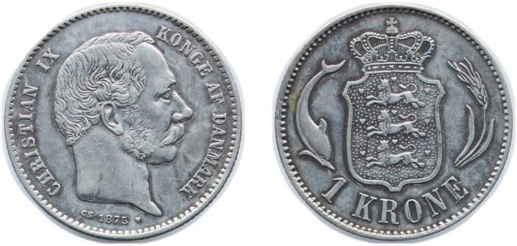 Denmark Kingdom 1875 HC CS 1 Krone ... 