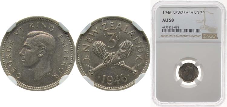 New Zealand State 1946 3 Pence - ... 