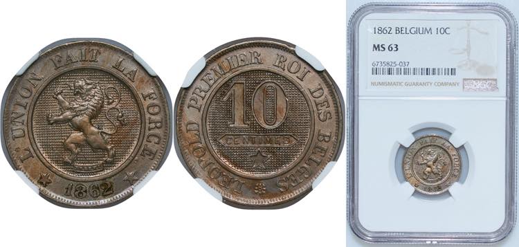 Belgium Kingdom 1862 10 Centimes - ... 