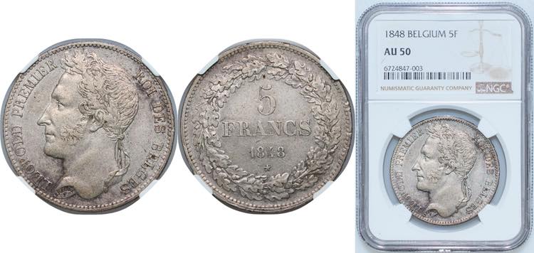 Belgium Kingdom 1848 5 Francs - ... 