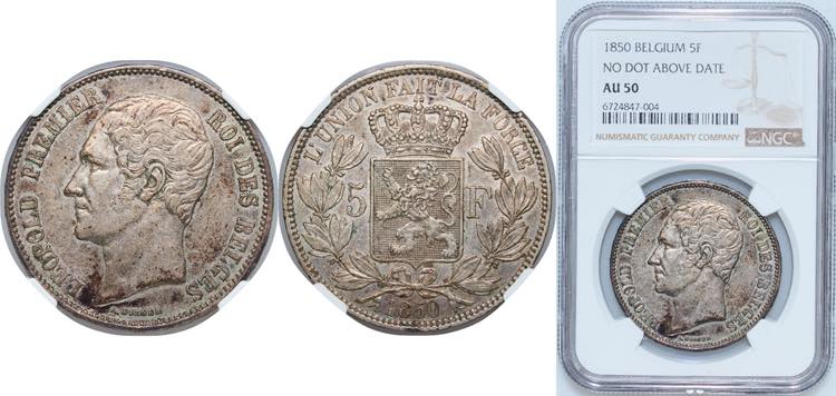 Belgium Kingdom 1850 5 Francs - ... 