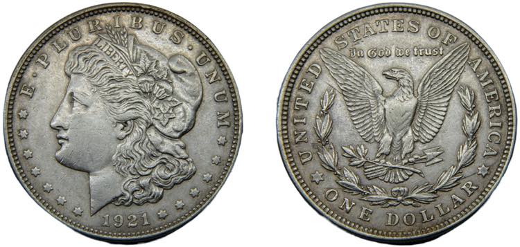 UNITED STATES 1921 1 DOLLAR SILVER ... 